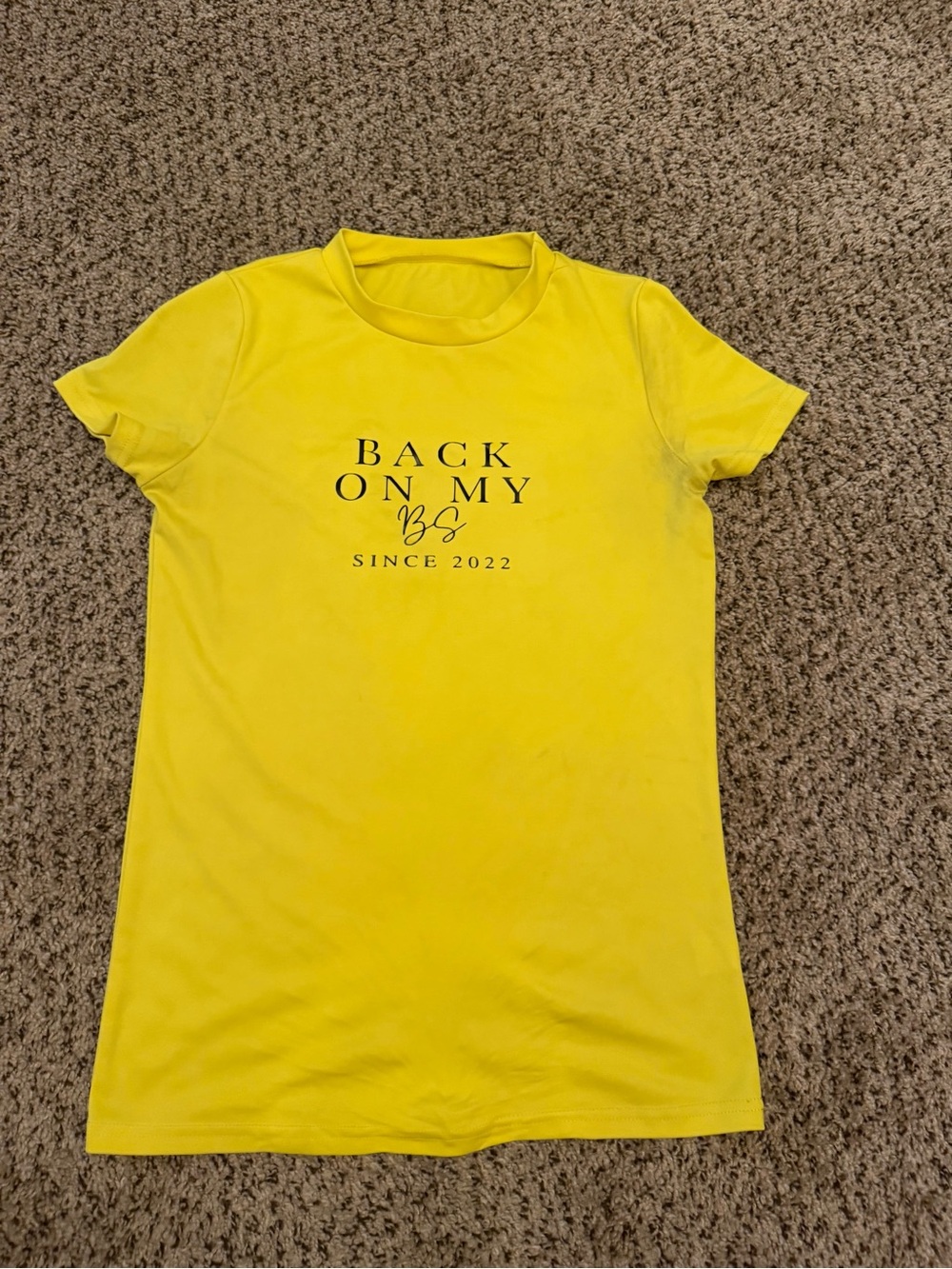 Yellow Graphic Tee - Back On My Biz Since 2022